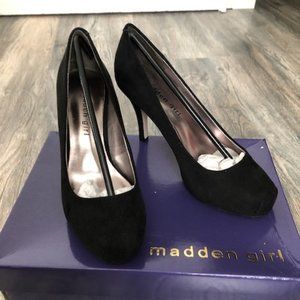 Madden Girl Getta Pumps Black Suede/Fabr 6